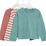 MS Pure Cotton Semi Plain Tops 3-4 Years