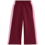M&S Wide Leg Side Stripe Jogger, 3-4 Years, Claret