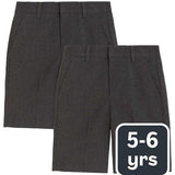 MS Boys 2pk Regular Leg School Shorts Grey 5-6 Yrs