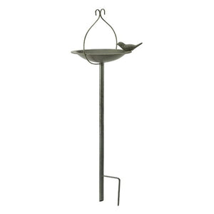 Decorative Metal Bird Feeding Dish with Ground Spike, 88cm Tall