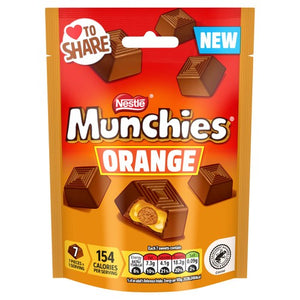 Orange Flavor Milk Chocolate Sharing Bag with Caramel and Biscuit Centre 100g