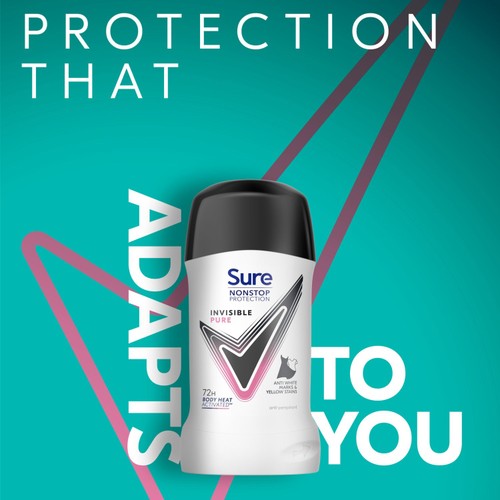 Sure Women Antiperspirant Deodorant Stick Nonstop Invisible Pure 50ml (British brand)