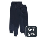 M&S Kids Cotton-Rich Joggers, 6-7 Years, Navy