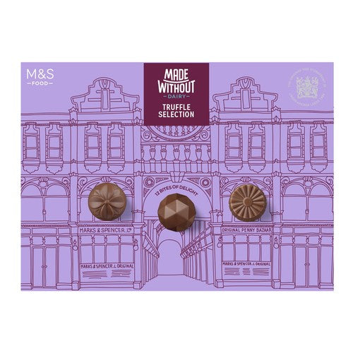 M&S vegan chocolate box assorted truffles 120g, imported from the UK