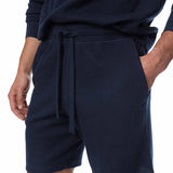 M&S Mens Collection Waffle Loungewear Shorts, Small, Navy