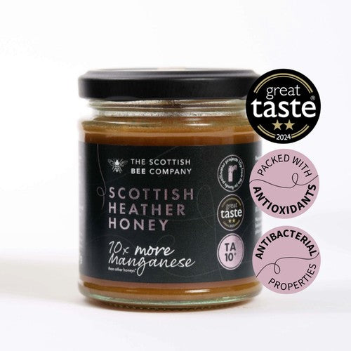 Scottish Bee Company heather honey 227g, UK version