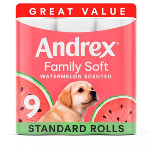 Watermelon Scented Family Soft Toilet Roll with Puppy Embossing