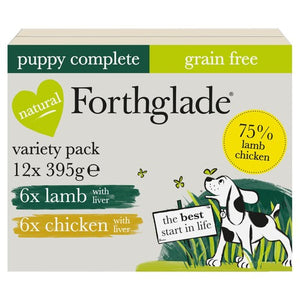 Wet Puppy Dog Food Variety Pack with Lamb and Chicken, Grain-Free, 12 Trays