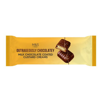 M&S M&S Milk Chocolate Coated Custard Cream Vanilla Flavour Biscuits 191g- Buy online at McGrocer