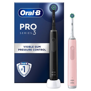 Pro Series 3 Electric Toothbrush Duo Pack with Timer and Pressure Control