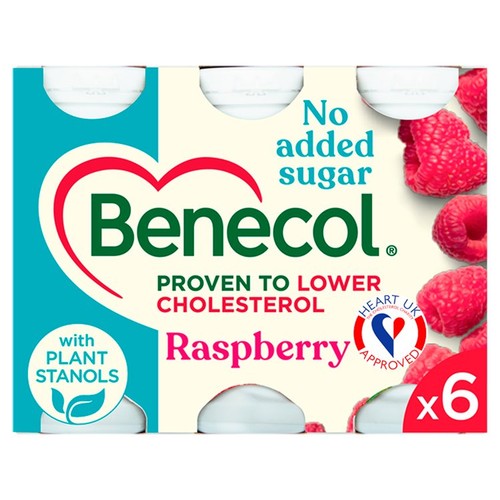 Benecol Cholesterol Lowering Yoghurt Drink Raspberry No Added Sugar