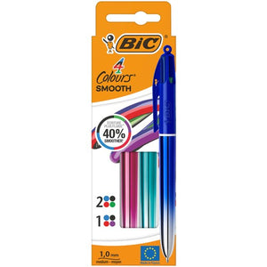 BIC 4 Colours Smooth Gradient Retractable Ballpoint Pens