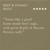 Pasta Evangelists beef and Chianti ragu sauce 275g, imported from the UK
