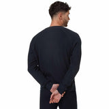 M&S Mens Pure Cotton Waffle Sweatshirt, S, Navy