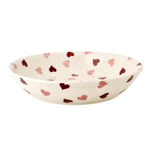 Pink Hearts Pasta Bowl 575ml English Earthenware