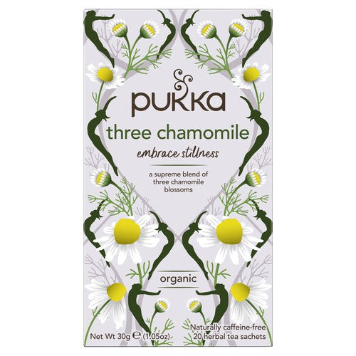 Pukka Organic Three Chamomile Tea x20 Home-Compostable Herbal Tea Bags