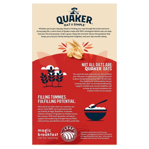 Quaker Original porridge sachets, imported from the UK