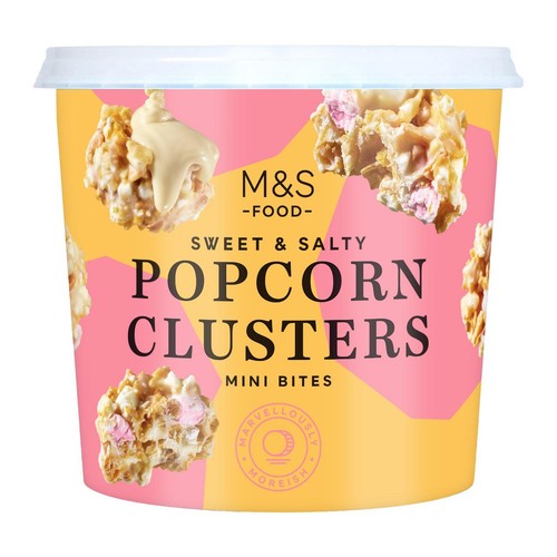 M&S Sweet & Salty Popcorn Clusters mini bites tub, UK version