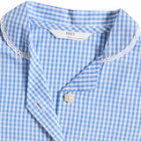 M&S Cotton Tie Gingham Dress, 6-7 Years, Light Blue