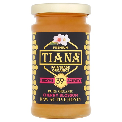 Tiana cherry blossom raw active honey 250g (British brand)