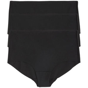 Women's High-Rise No-VPL Stretch Shorts, Pack of Three, Black, Size 10