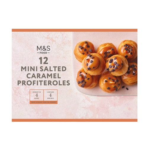 M&S 12 Mini Salted Caramel Profiteroles Frozen