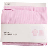 MS Plain Waffle Shortie 3-4 Years Bright Pink