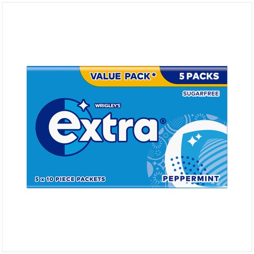 Wrigley's Extra peppermint sugarfree chewing gum 70g multipack - British product