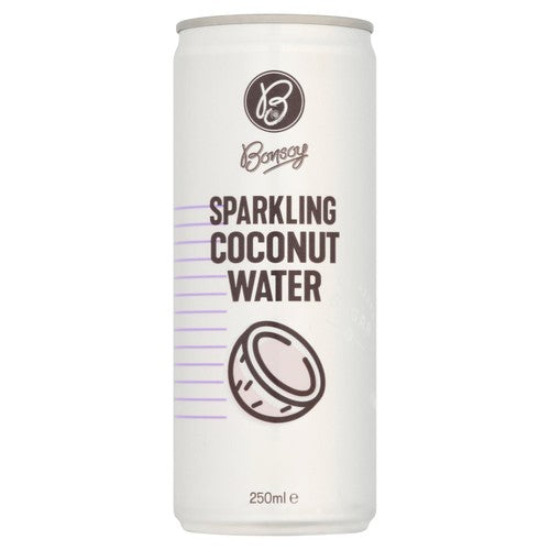 Bonsoy sparkling coconut water 250ml can - British product
