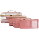 MS Womens 4 Piece Make Up Bag Set Pale Pink