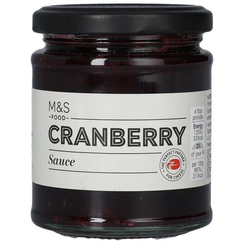 Traditional M&S Cranberry Sauce 200g jar, imported from the UK