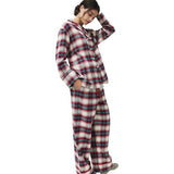 M&S Christmas Womens Checked Revere Pyjama, 8, Ivory