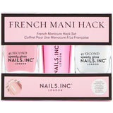 Nails Inc French Mani Hack Duo Nail Polish sheer pink and bold white shades 28ml, imported from the UK