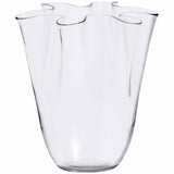 M&S MEDIUM HANDKERCHIEF GLASS VASE, Clear