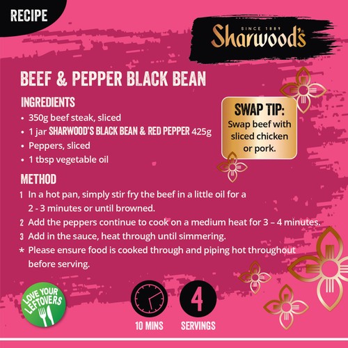 Sharwood's Stir Fry Black Bean Red Pepper Sauce 425g (British brand)