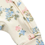 M&S Floral Frill Collar Sleepsuit, 9-12 M, Ivory