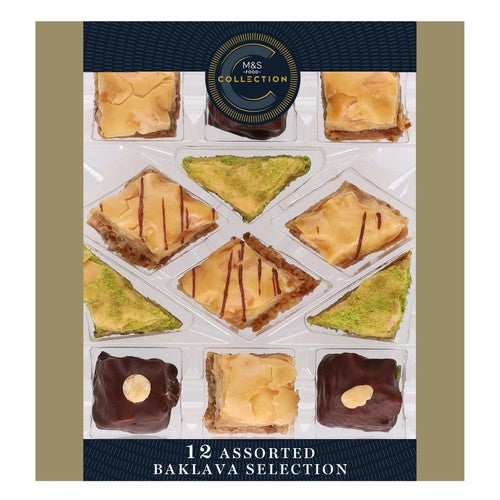 M&S assorted baklava 12 per pack, imported from the UK