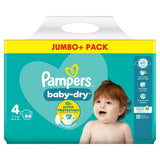 Pampers Baby-Dry Nappies Size 4 Jumbo+ Pack imported from the UK