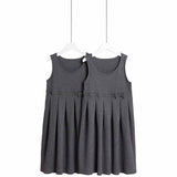 M&S Girls Jersey Bow School Pinafores, 3-4 Years, Grey