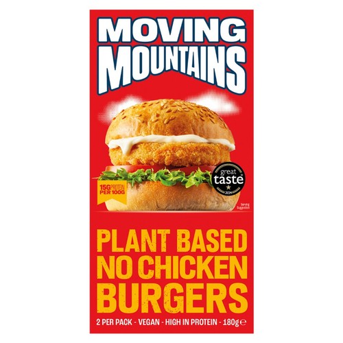 Moving Mountains no chicken burger 180g, imported from the UK