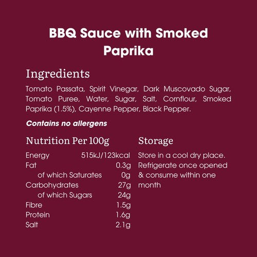 Bay's Kitchen BBQ sauce with smoked paprika 275g - British product