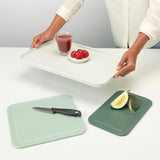 Brabantia chopping board set with non-slip surface and serving tray function - British product