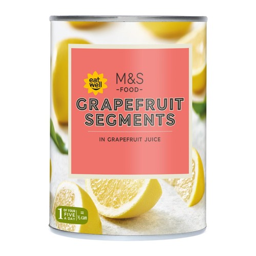 M&S white grapefruit segments in juice 290g, imported from the UK