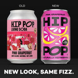 Hip Pop pink grapefruit sparkling drink 4 x 330ml cans, UK version