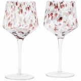 MS Speckled Wine Glasses Plum