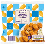 Ocado British Breaded Wholetail Scampi Frozen