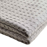 MS Collection Pure Cotton Large Waffle Throw One Size Light Grey