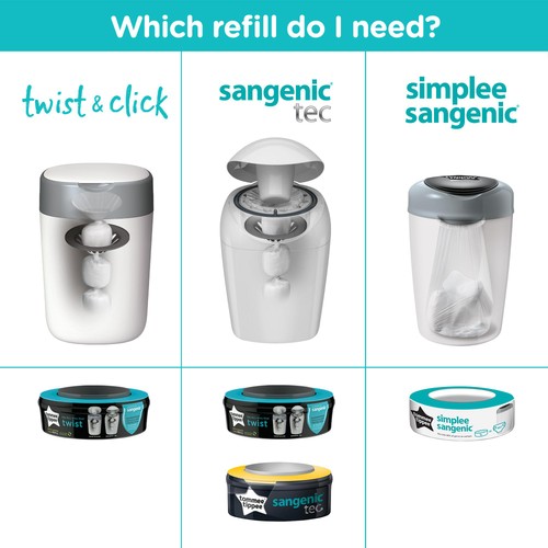 Tommee Tippee softly scented citrus nappy bin refill cassette (British brand)