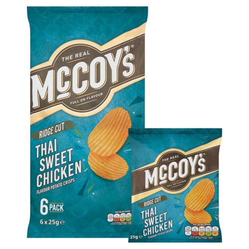 McCoy's Thai Sweet Chicken crisps 6 pack, imported from the UK