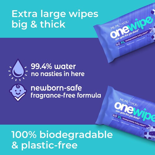 Mum & You OneWipe Extra Large Biodegradable Wet wipe